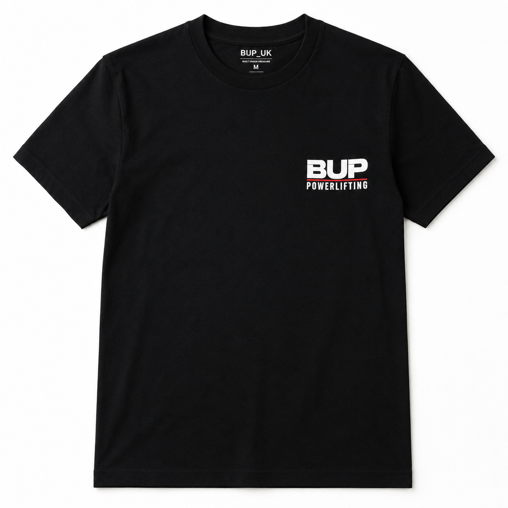 BUP Powerlifting Tee – Squat Bench Deadlift | Black