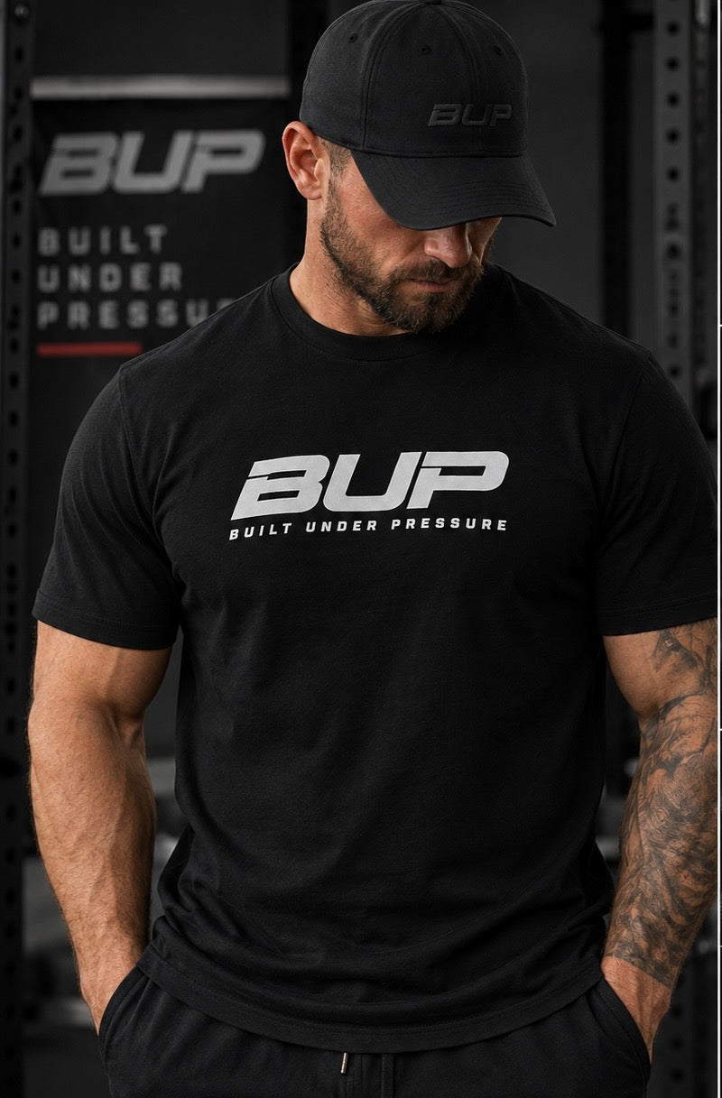 BUP Core Logo Powerlifting T-Shirt – Black/Grey