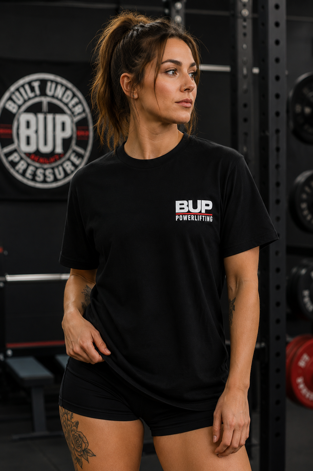 BUP Powerlifting Tee – Squat Bench Deadlift | Black