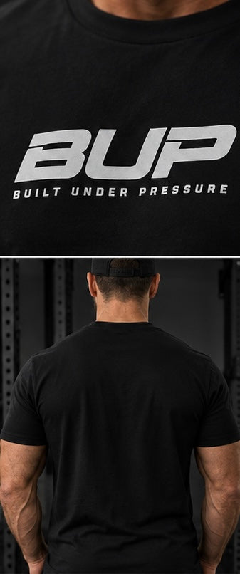 BUP Core Logo Powerlifting T-Shirt – Black/Grey