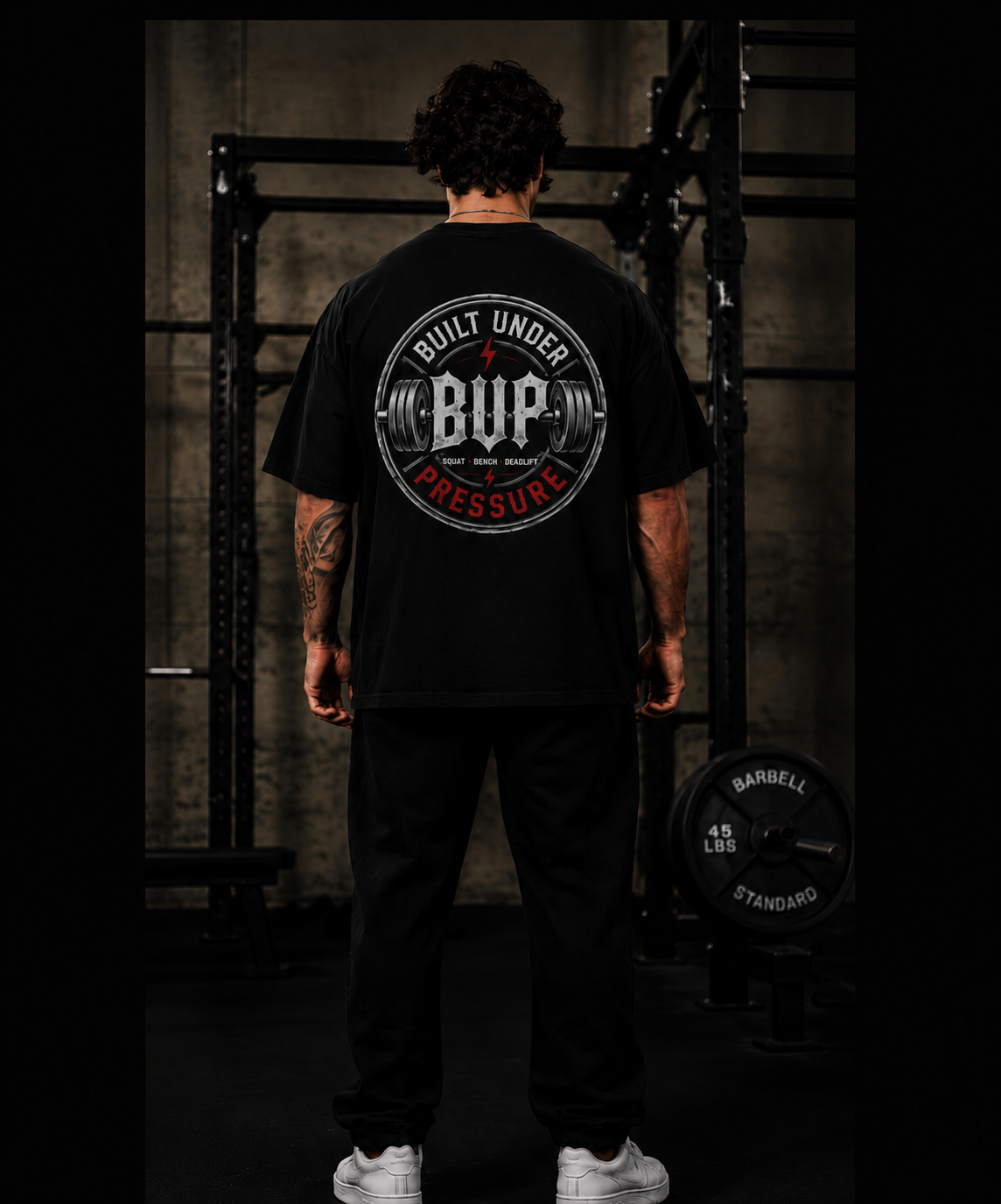Built Under Pressure Oversized Gym Tee | Powerlifting Bodybuilding Fitness Graphic Shirt